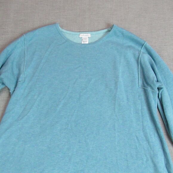 J. Jill Reversible Sweater Womens Size S Blue Sea Green Asymmetrical Hem Casual - Picture 3 of 14